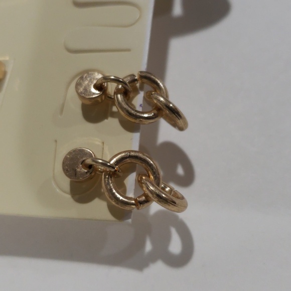 Elegant Set of 3 Gold tone Stud, Hoop & Drop Earrings - Women's Fashion Jewelry - Picture 4 of 9